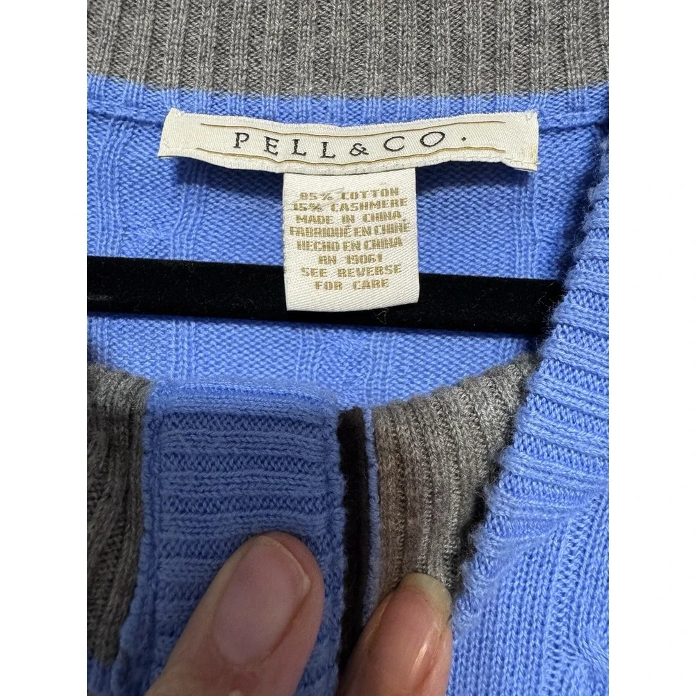 Pell & Co Old Money Cable Knit‎ Cashmere Blend Sweater Mens XL Fisherman Preppy